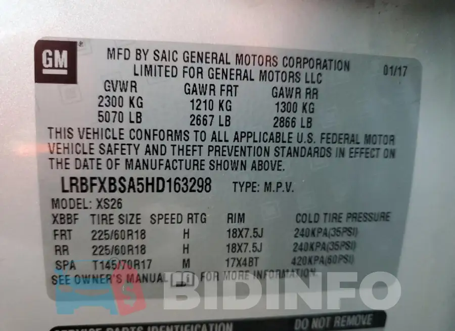 LRBFXBSA5HD163298 Photo# 13