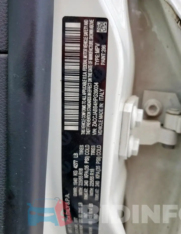 ZACCJABB4HPG39034 Photo# 14