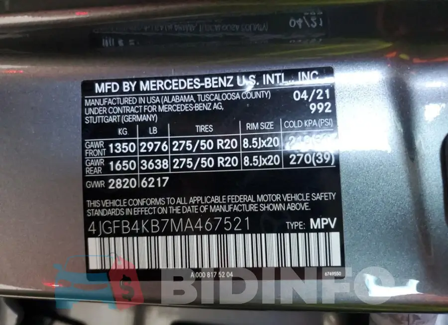 4JGFB4KB7MA467521 Photo# 13