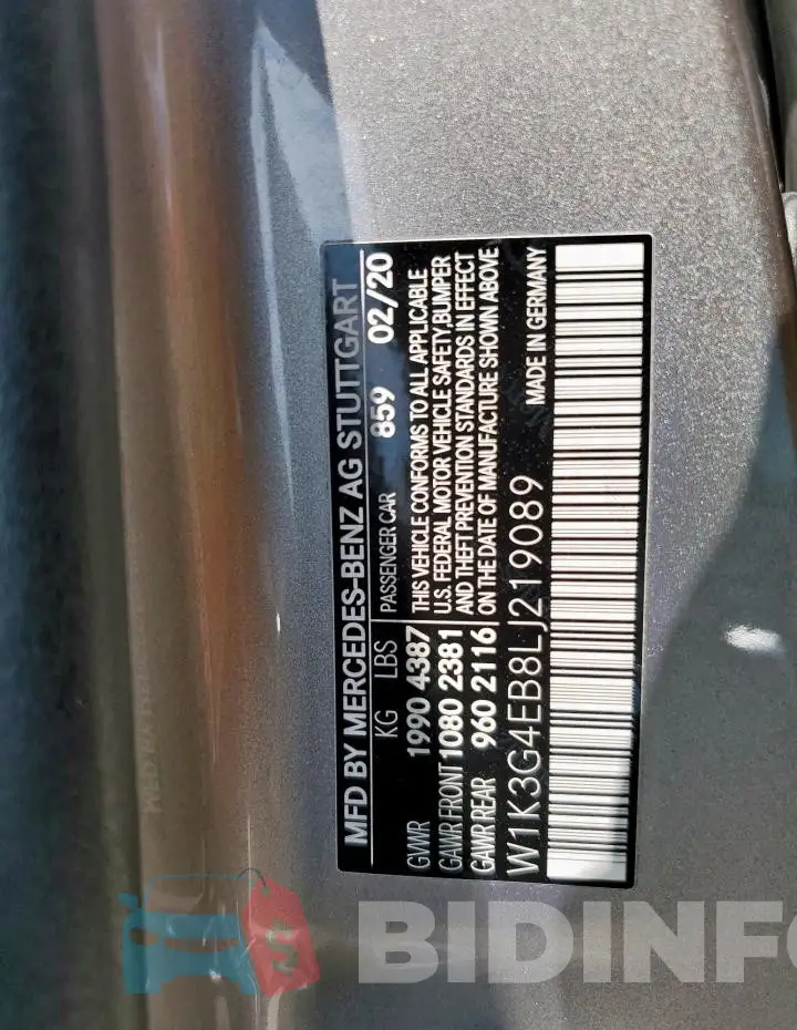 W1K3G4EB8LJ219089 Photo# 12