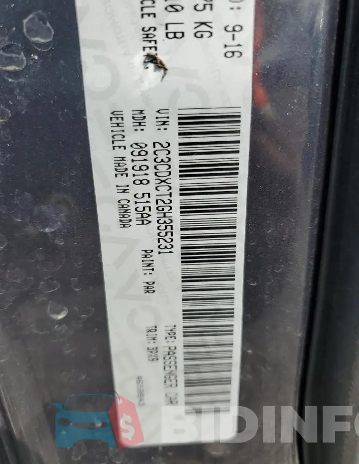 2C3CDXCT2GH355231 Photo# 12
