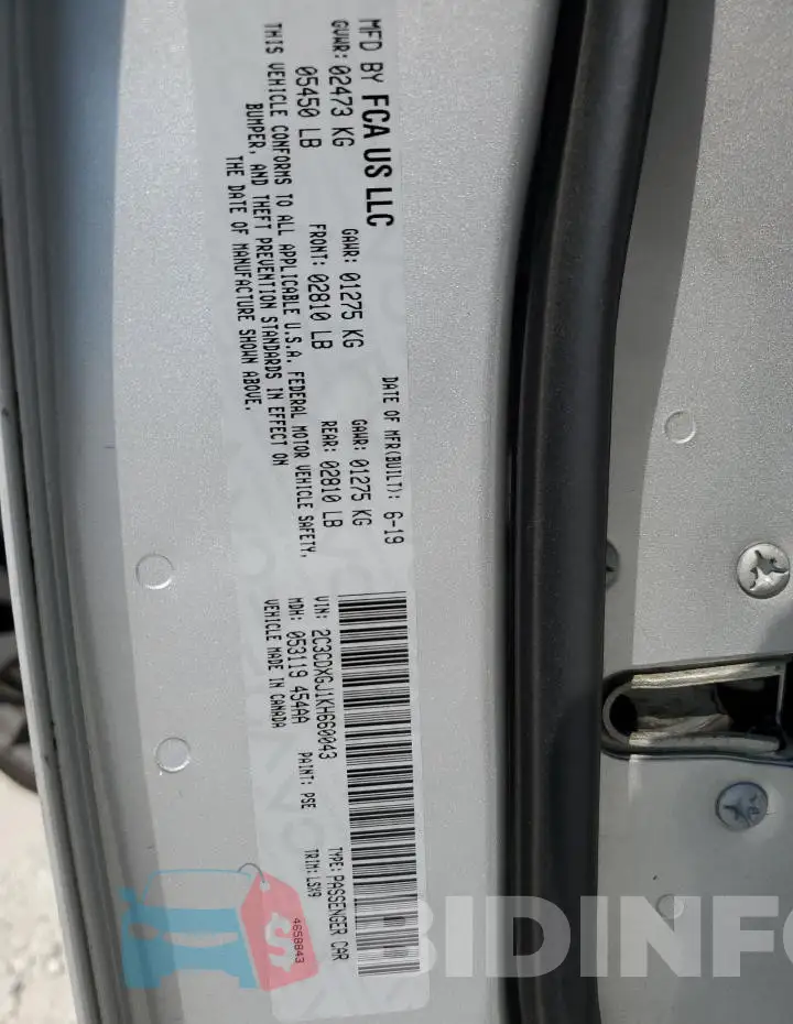 2C3CDXGJ1KH660043 Photo# 12
