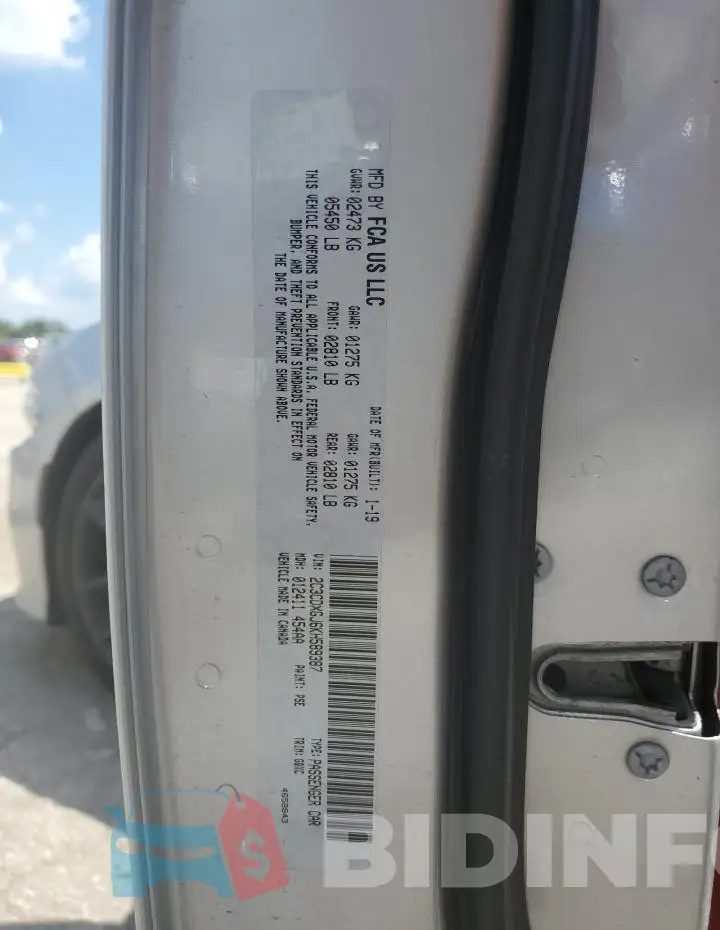 2C3CDXGJ6KH589387 Photo# 12