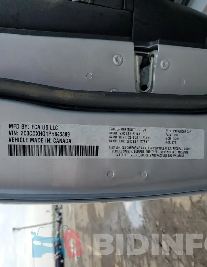 2C3CDXHG1PH645889 Photo# 13