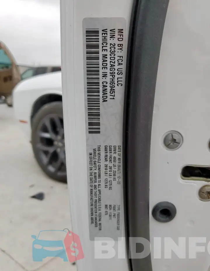 2C3CDZAG9PH694571 Photo# 12