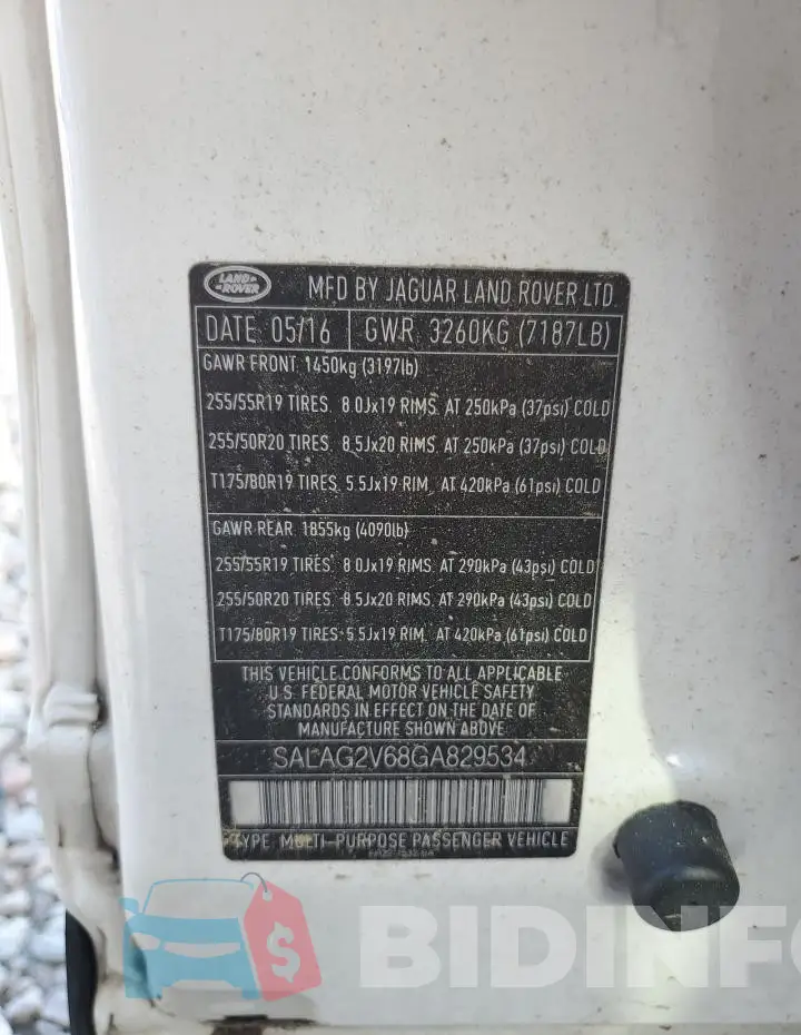 SALAG2V68GA829534 Photo# 12