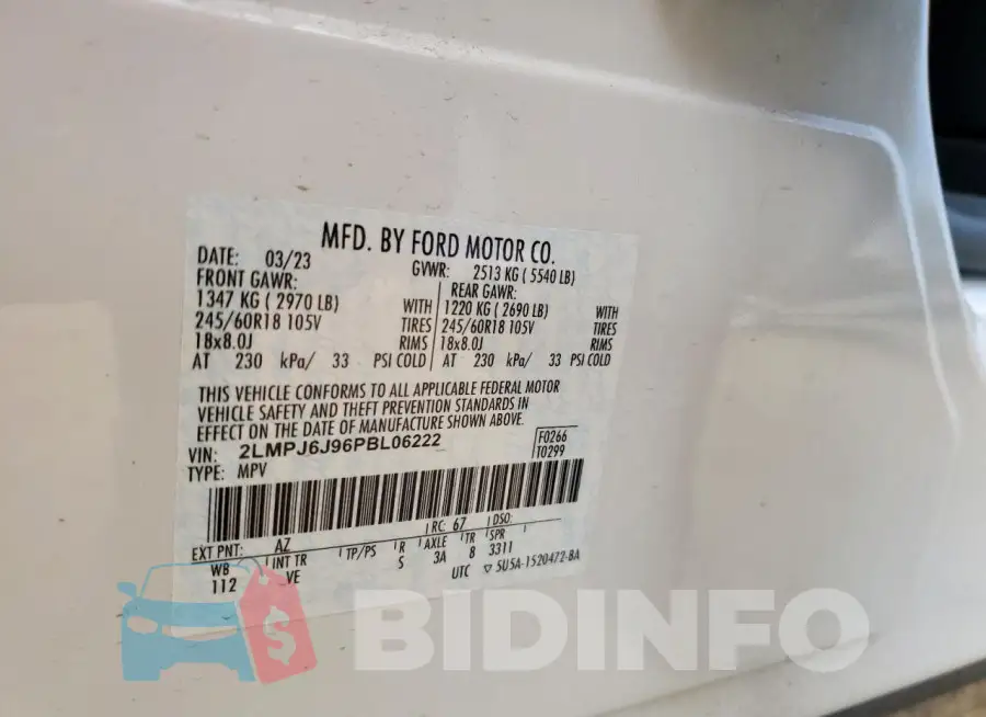 2LMPJ6J96PBL06222 Photo# 13