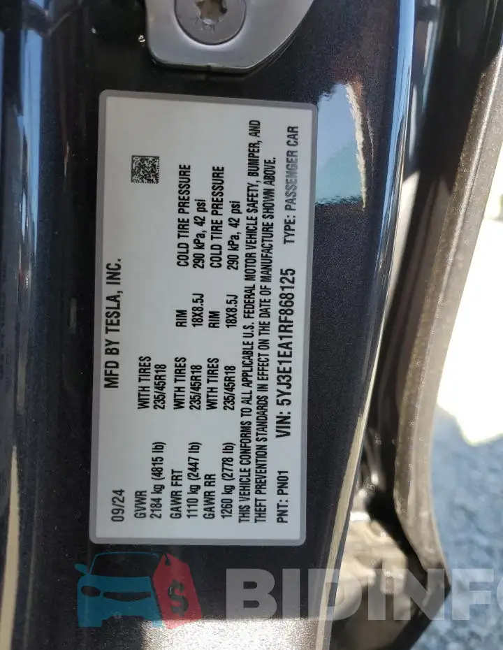 5YJ3E1EA1RF868125 Photo# 12