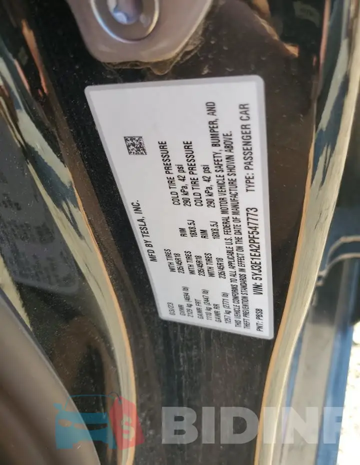 5YJ3E1EA2PF547773 Photo# 12