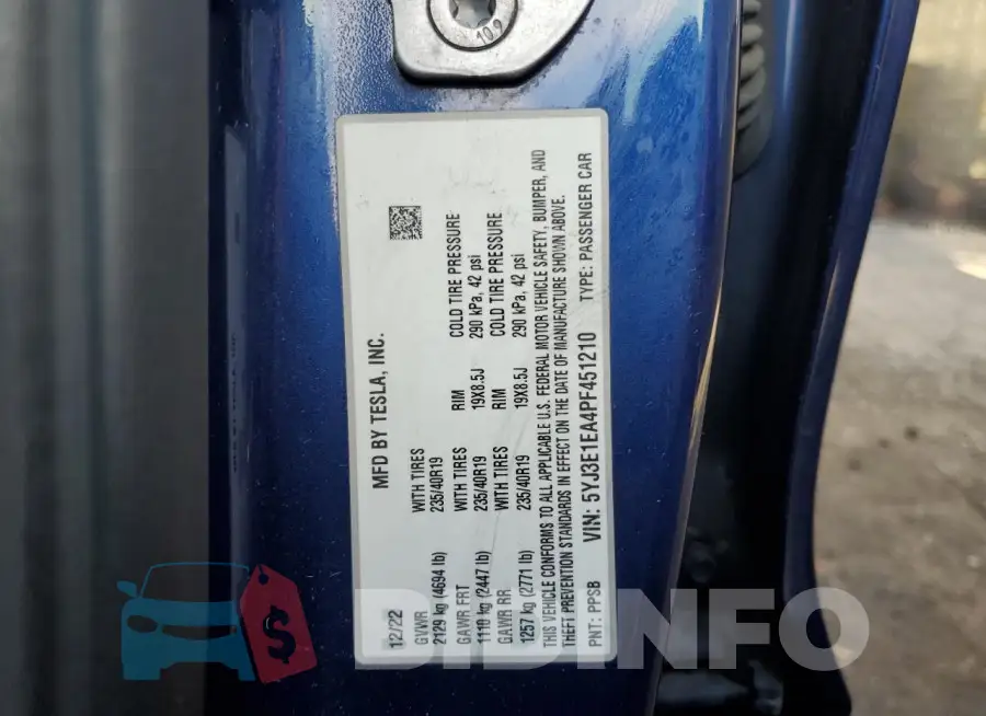 5YJ3E1EA4PF451210 Photo# 12
