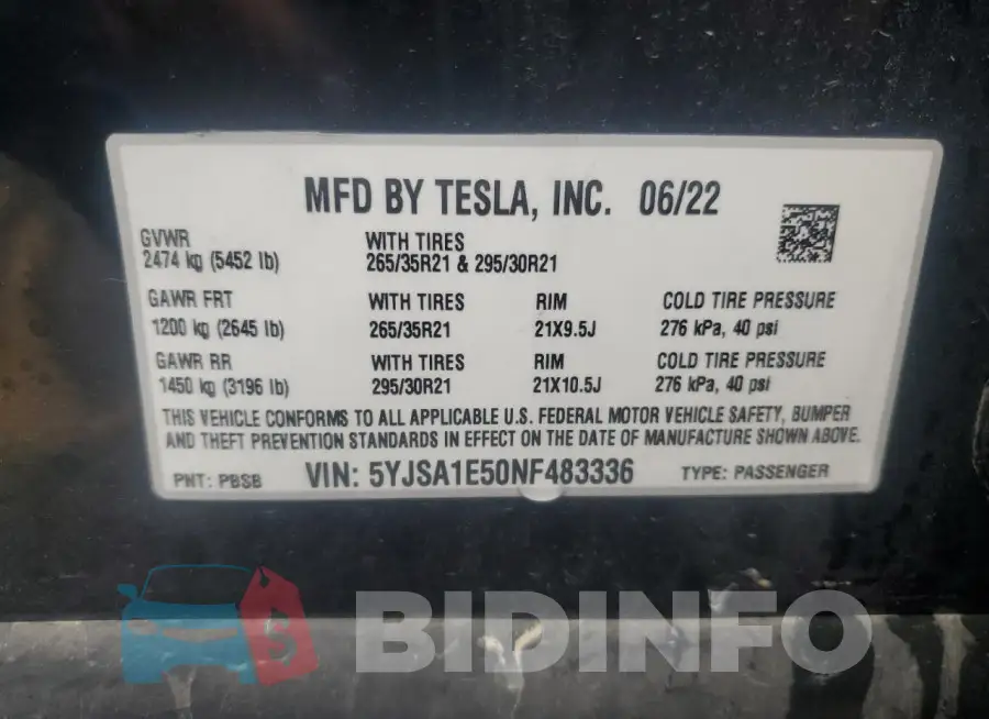 5YJSA1E50NF483336 Photo# 13