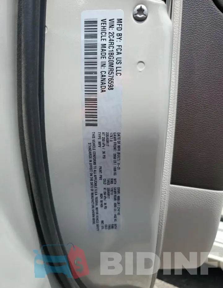 2C4RC1BG0MR576598 Photo# 13