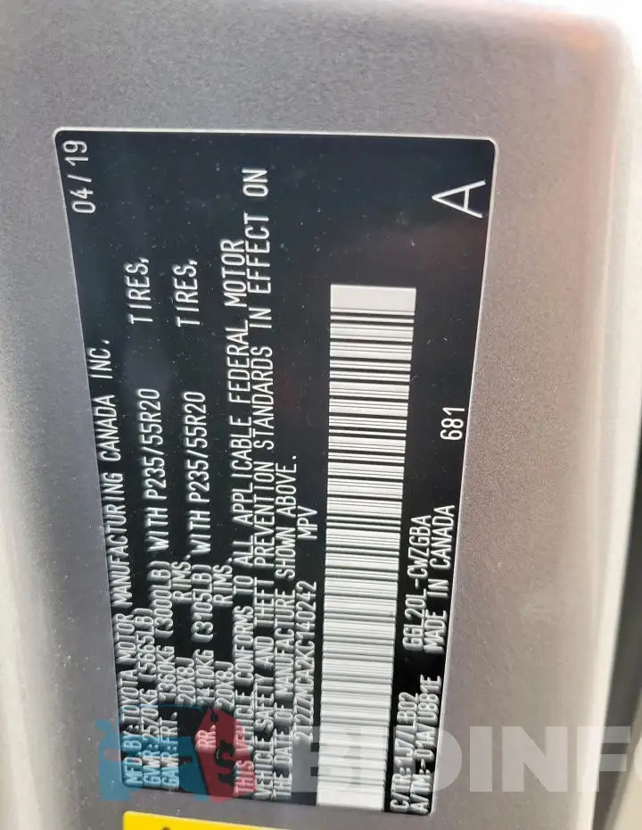 2T2ZZMCA2KC140242 Photo# 13