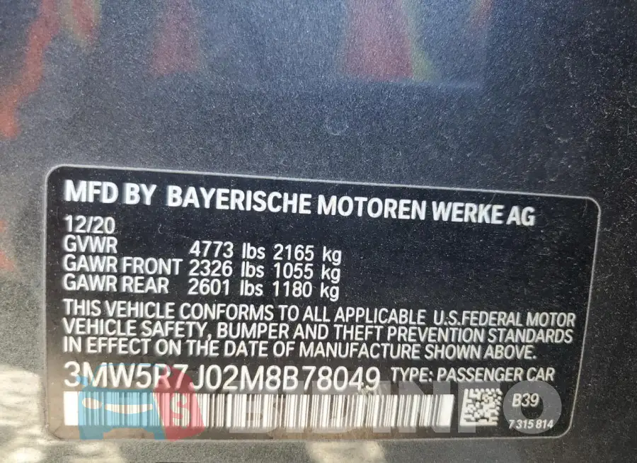3MW5R7J02M8B78049 Photo# 12