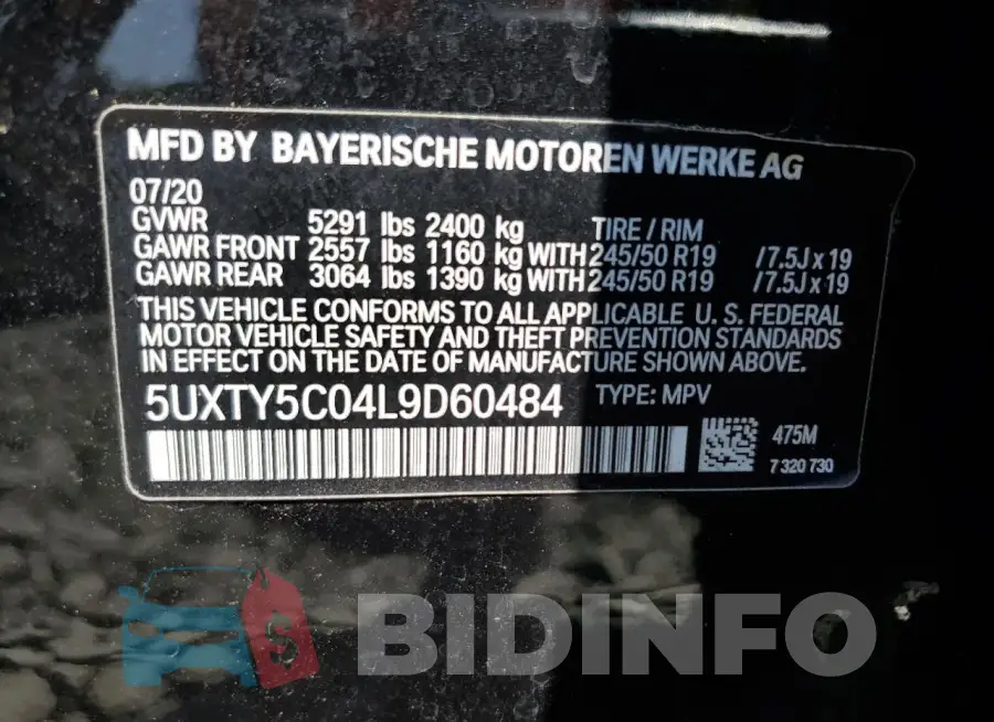 5UXTY5C04L9D60484 Photo# 13