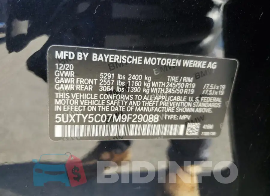 5UXTY5C07M9F29088 Photo# 13