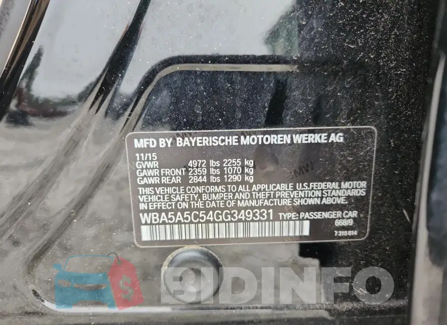 WBA5A5C54GG349331 Photo# 12