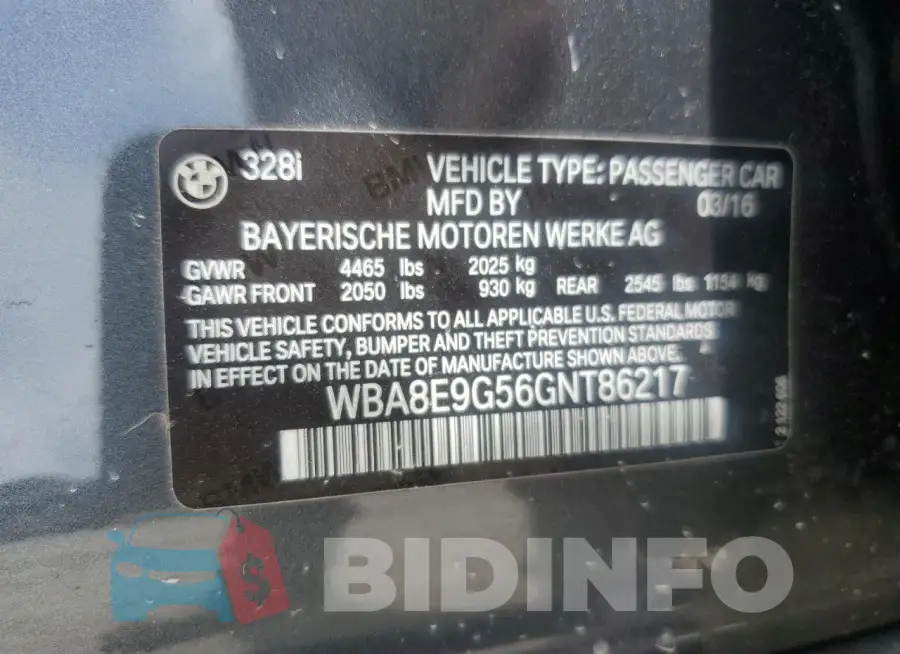 WBA8E9G56GNT86217 Photo# 13