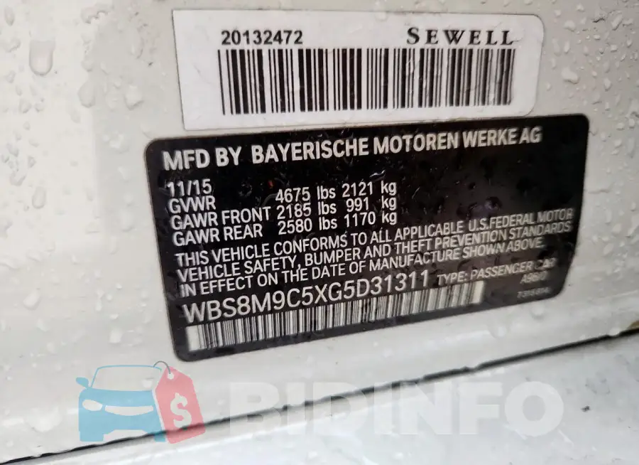 WBS8M9C5XG5D31311 Photo# 13