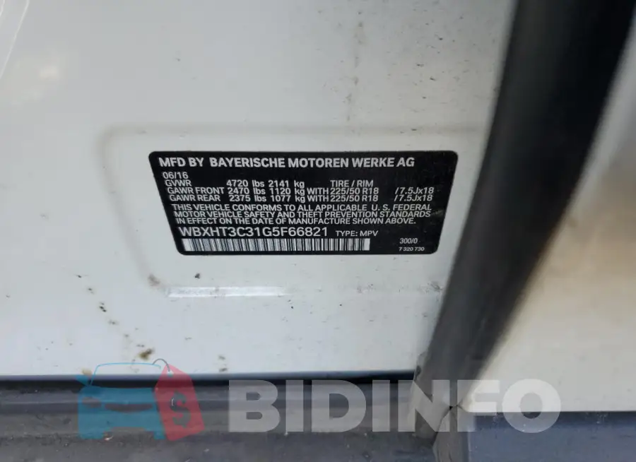 WBXHT3C31G5F66821 Photo# 13