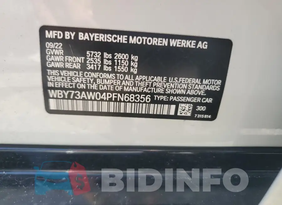WBY73AW04PFN68356 Photo# 12