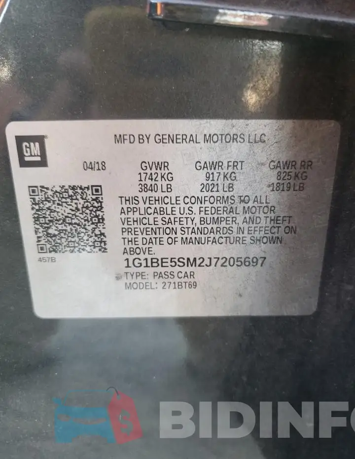 1G1BE5SM2J7205697 Photo# 13
