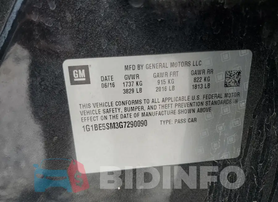 1G1BE5SM3G7290090 Photo# 12