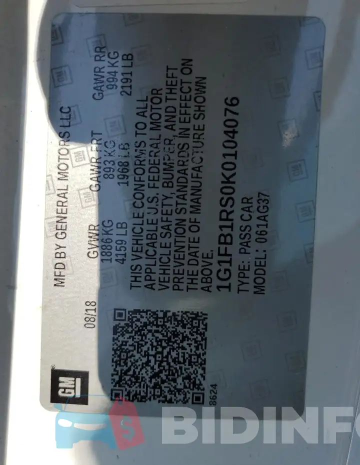 1G1FB1RS0K0104076 Photo# 12