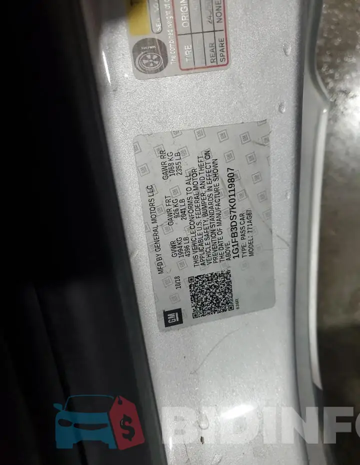 1G1FB3DS7K0119807 Photo# 12