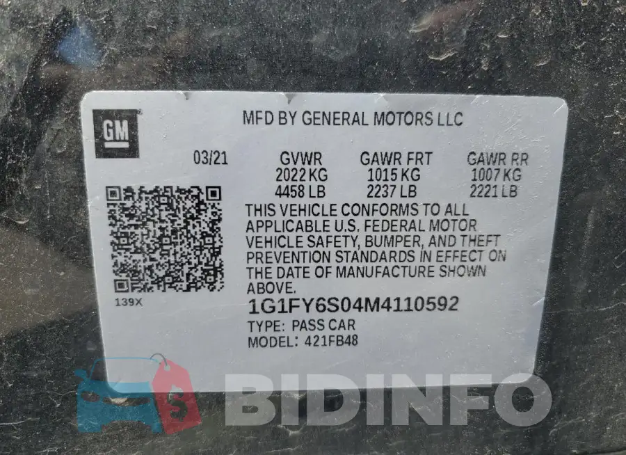 1G1FY6S04M4110592 Photo# 12