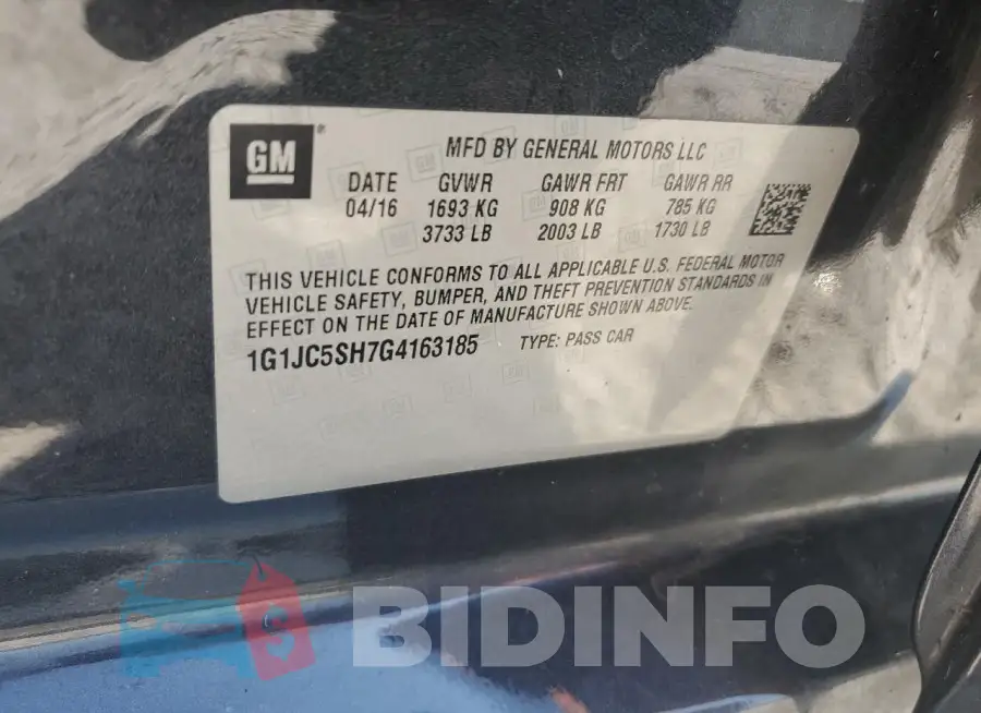 1G1JC5SH7G4163185 Photo# 12