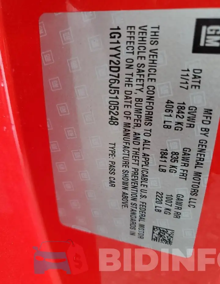 1G1YY2D76J5105248 Photo# 12