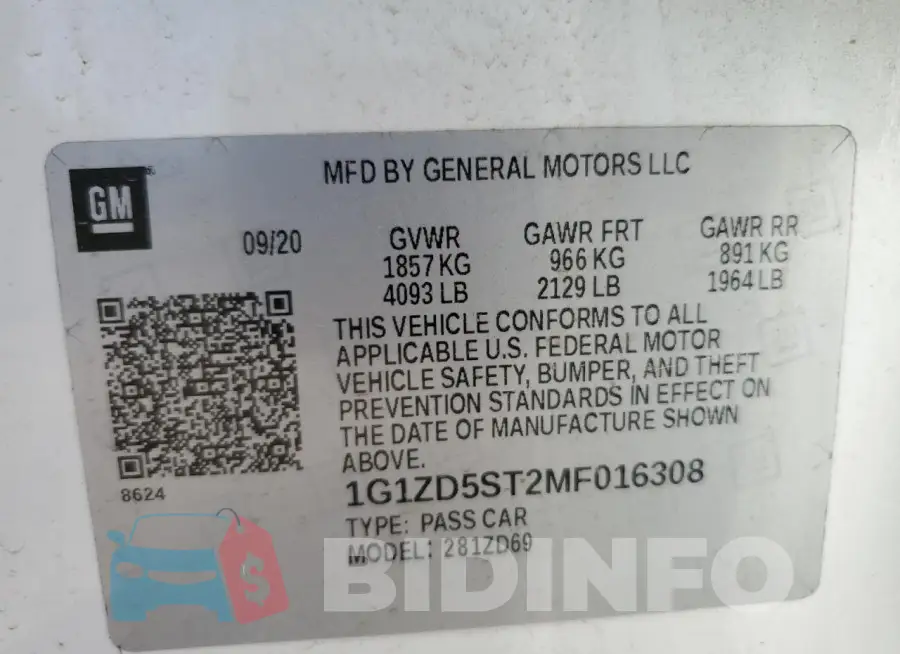 1G1ZD5ST2MF016308 Photo# 12