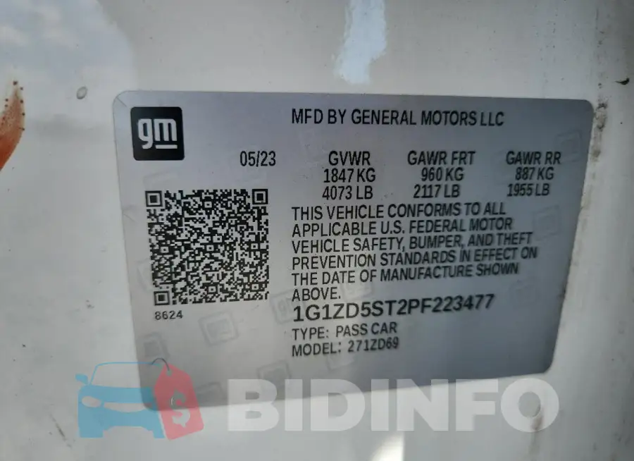1G1ZD5ST2PF223477 Photo# 12