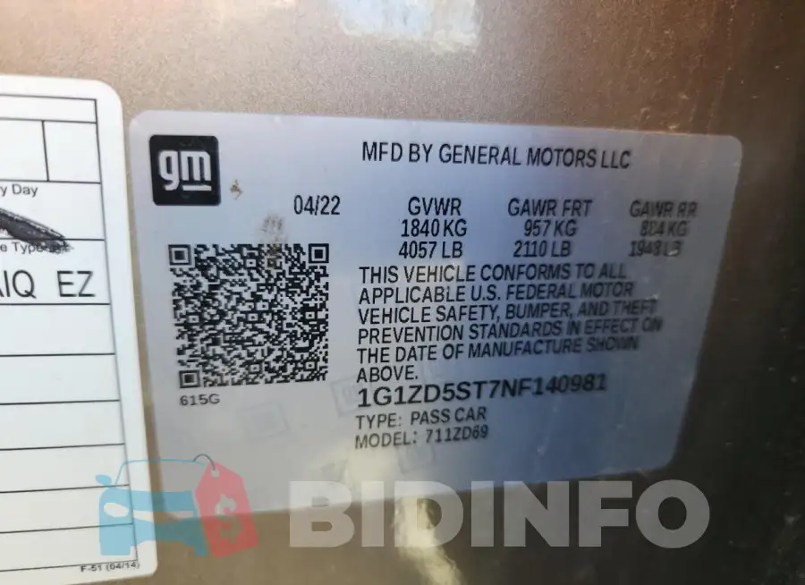 1G1ZD5ST7NF140981 Photo# 12