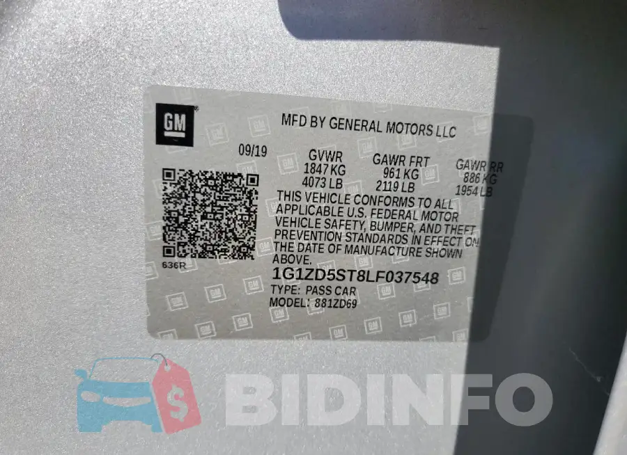 1G1ZD5ST8LF037548 Photo# 12