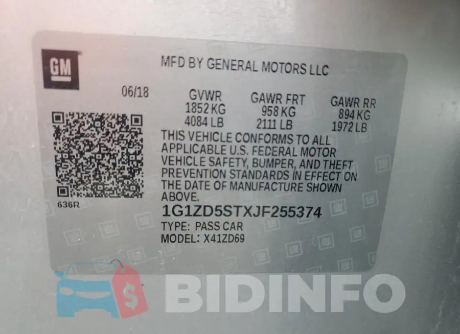 1G1ZD5STXJF255374 Photo# 13