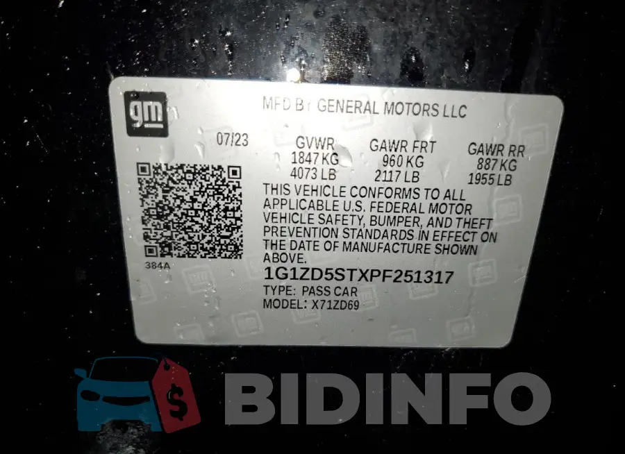 1G1ZD5STXPF251317 Photo# 12