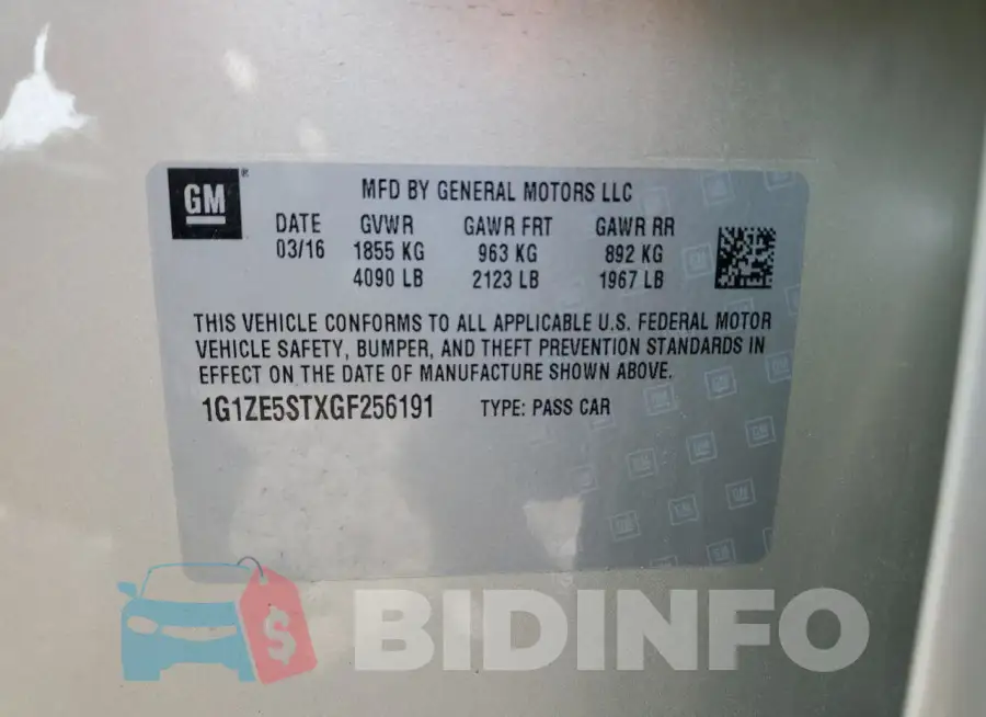 1G1ZE5STXGF256191 Photo# 12