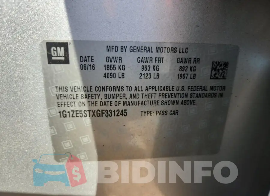 1G1ZE5STXGF331245 Photo# 13