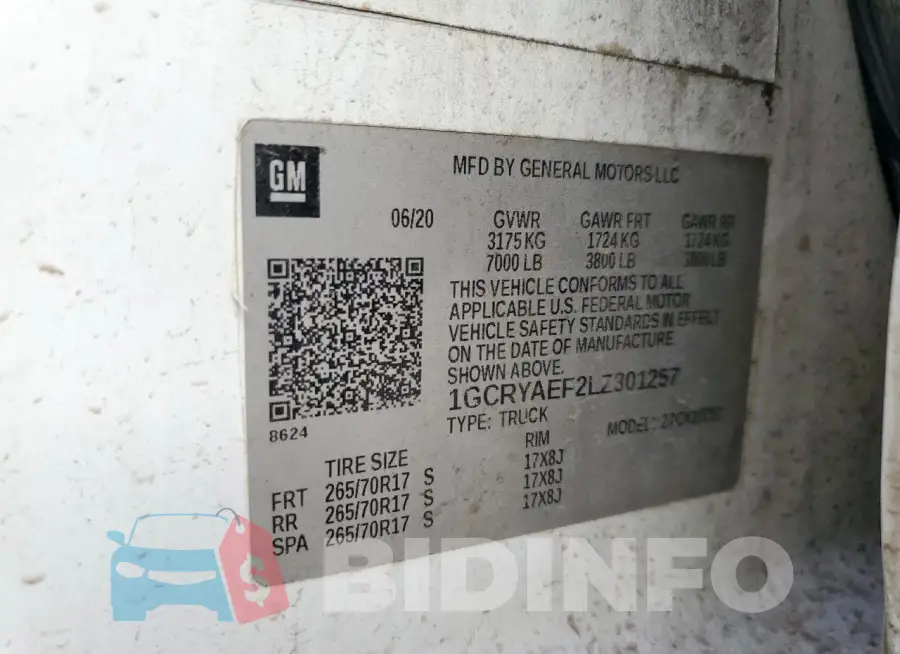 1GCRYAEF2LZ301257 Photo# 12