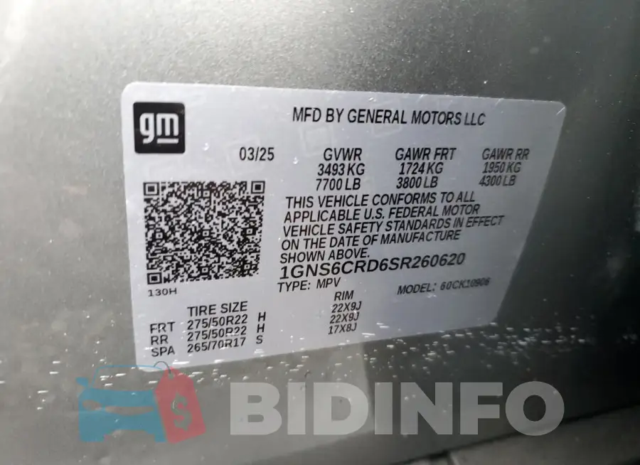 1GNS6CRD6SR260620 Photo# 14