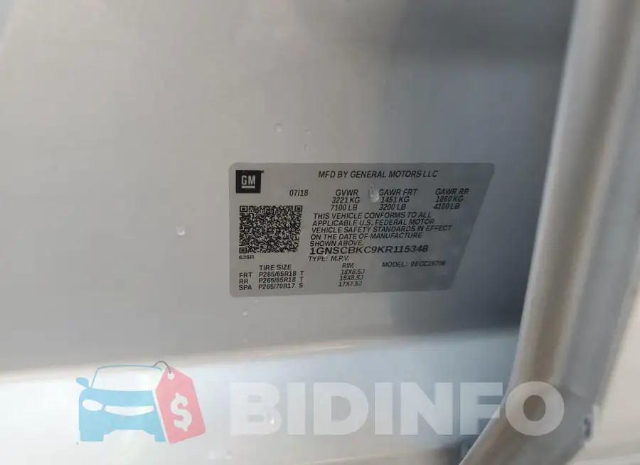 1GNSCBKC9KR115348 Photo# 13