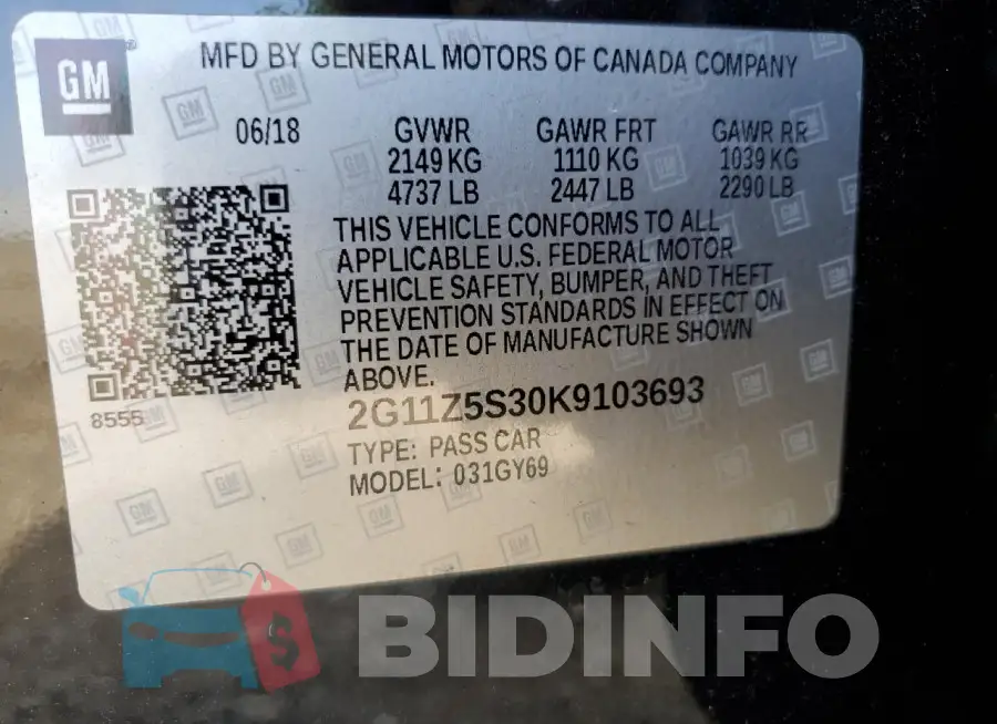 2G11Z5S30K9103693 Photo# 12