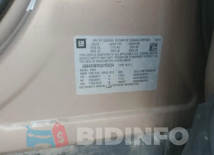 2GNAXSEV0J6160234 Photo# 14