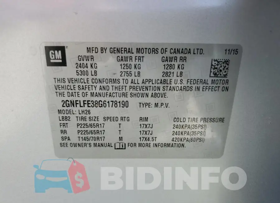 2GNFLFE38G6178190 Photo# 13