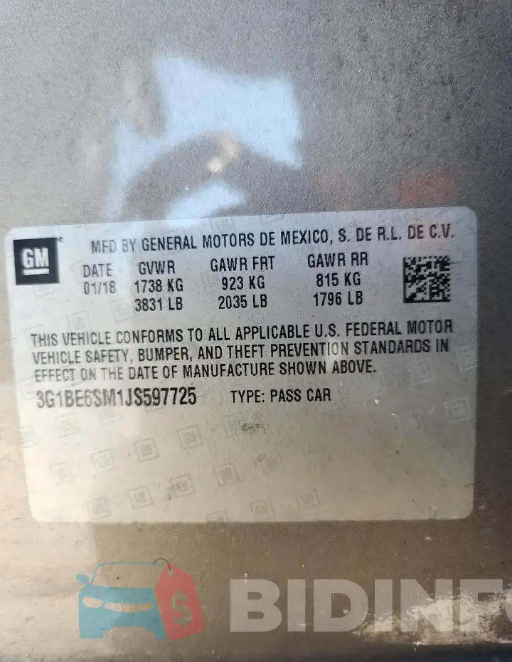 3G1BE6SM1JS597725 Photo# 12
