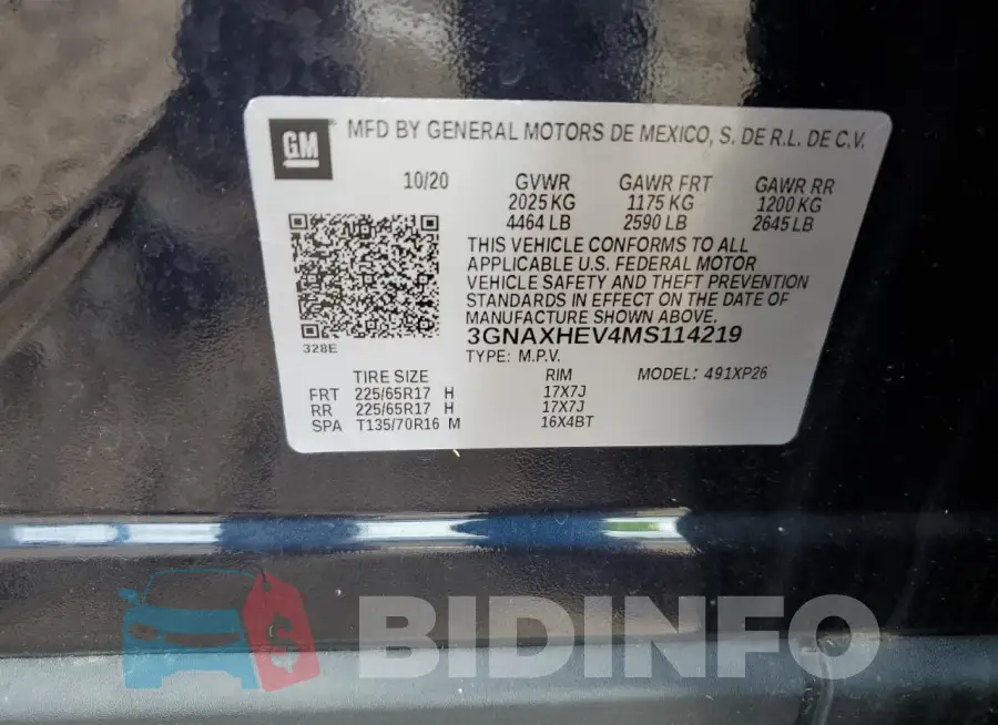 3GNAXHEV4MS114219 Photo# 13