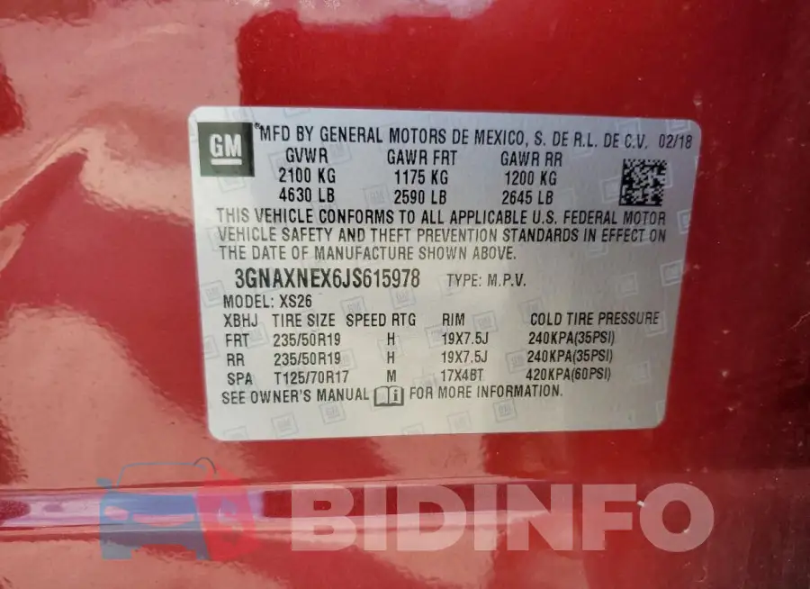 3GNAXNEX6JS615978 Photo# 13