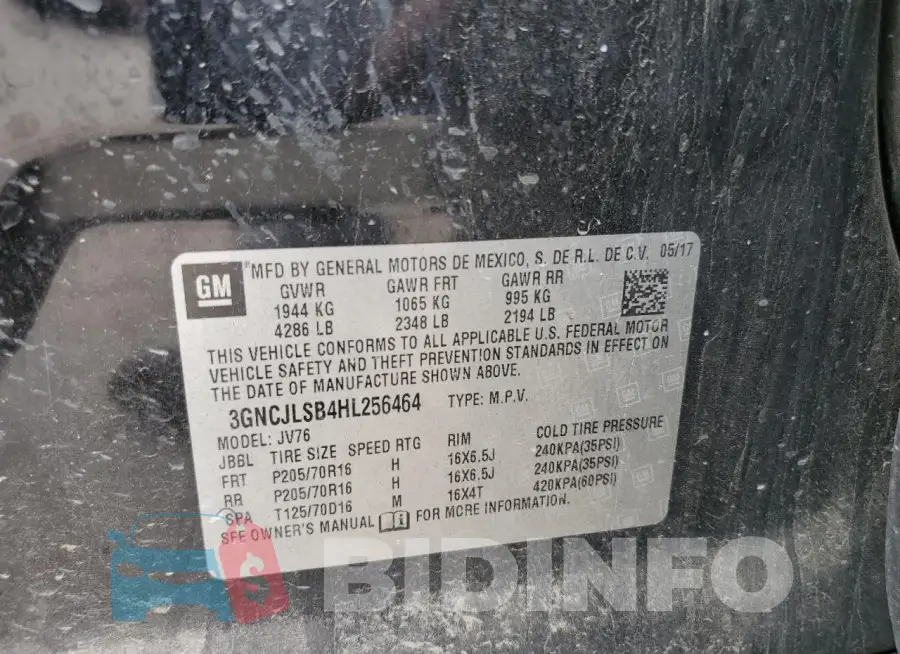 3GNCJLSB4HL256464 Photo# 12
